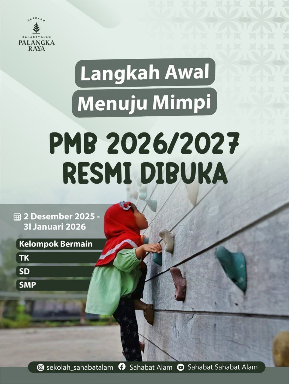 Pendaftaran Sekolah Sahabat Alam